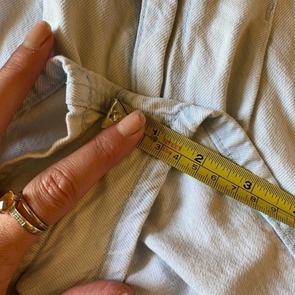 Zara Women’s Denim Jumpsuit Romper Light Denim Size Medium Button Down - Picture 10 of 10